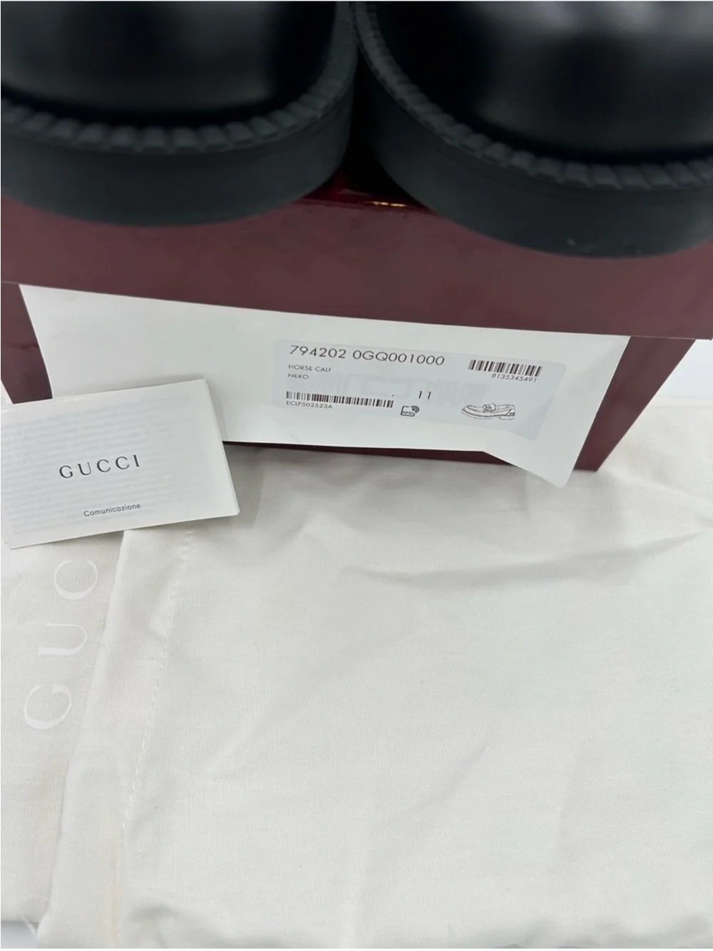 Men’s Gucci horse bit, leather loafer size 11 fits 11.5 US made in Italy